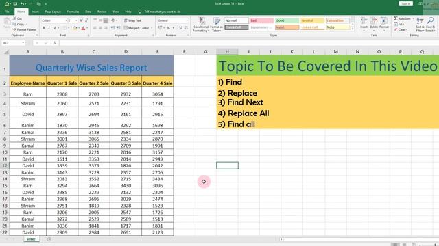 MS Excel for Beginners- Lesson 15 || हिंदी में सीखें || Find, Replace, Find Next, Replace All смотреть онлайн