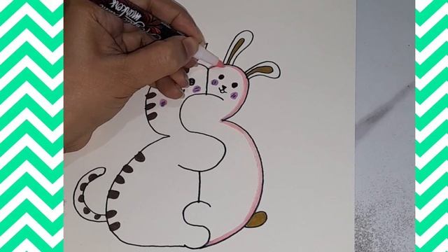 Cute bunny and cat hugging drawing || S turn in bunny and cat hugging drawing смотреть онлайн