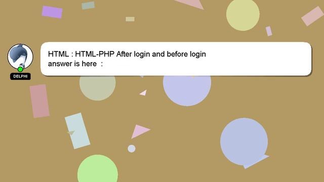 HTML : HTML-PHP After login and before login смотреть онлайн