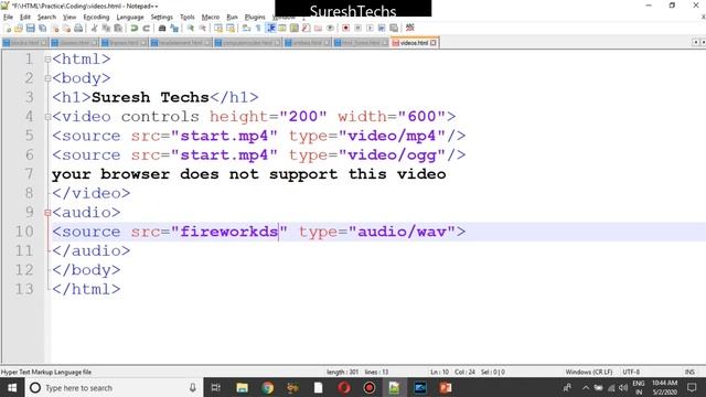 HTML Crash Course For Absolute Beginners | HTML - AUDIO | Part 37 | Suresh Techs смотреть онлайн