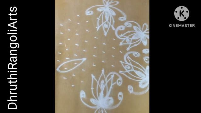 how to create lotus flower design rangoli | daily easy dot rangoli@DhruthiRangoliArts смотреть онлайн