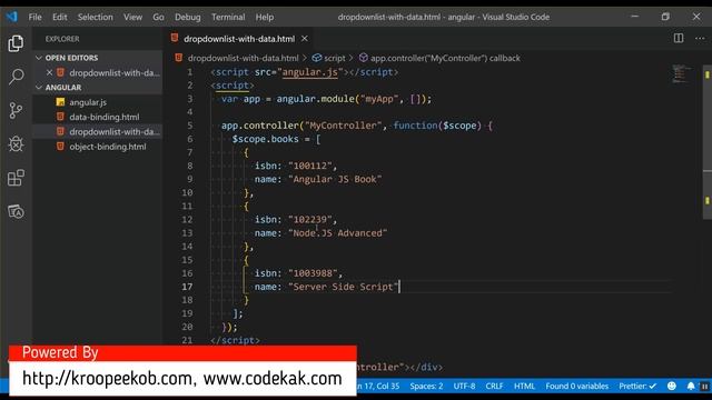 AngularJS Basic Dropdownlist and Data Binding смотреть онлайн