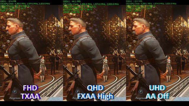 FullHD vs QHD vs UHD - Dishonored 2 - ULTRA - i7 4820K - MSI GTX 1070 смотреть онлайн