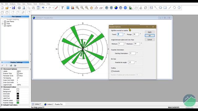 RocScience DIPS 7.0 : How To Create Rose Diagram For Lineament Analysis