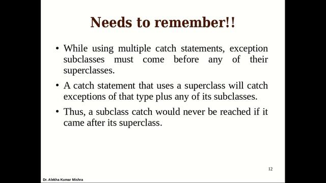 Java Programming - Lecture 7 : Exception Handling in Java смотреть онлайн