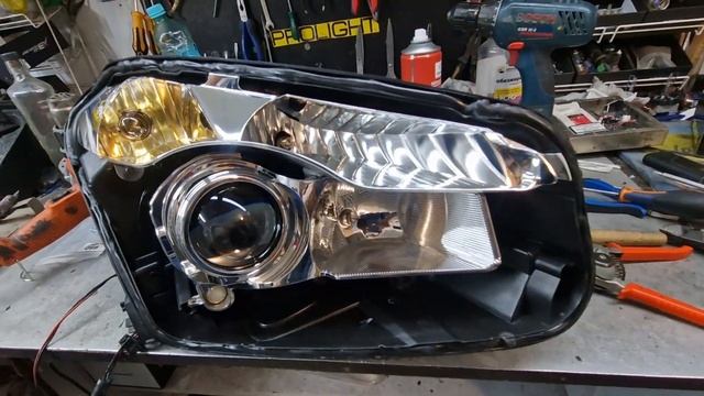 Nissan Qashqai Замена штатных галогеновых линз на бидиодные Zorkiy M30 Compact 4500K. смотреть онлайн