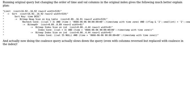PostgreSQL performance with (col = value or col is NULL) смотреть онлайн