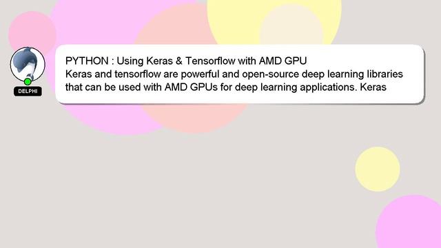 PYTHON : Using Keras & Tensorflow with AMD GPU смотреть онлайн
