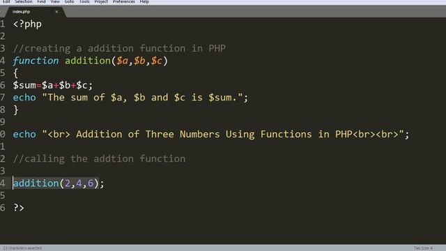 Addition of Three Numbers Using Functions in PHP смотреть онлайн