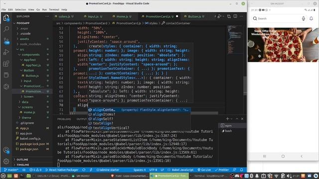 React Native Tutorial 2023 | React Native Food App | Home Page смотреть онлайн