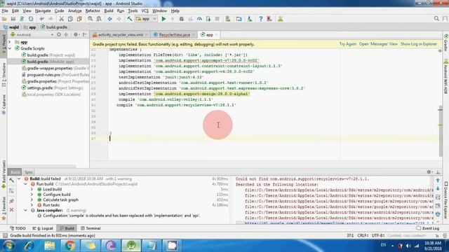 R class error when add support library, how to add recycler view смотреть онлайн