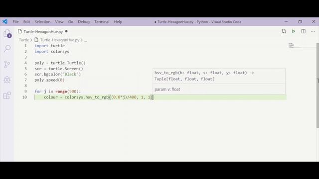 Colored Spiral Hexagon | Polygon with Python Turtle смотреть онлайн