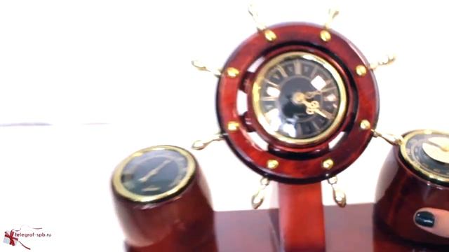 Настенные часы с барометром - Якорь, h = 53 см (Бриг, Россия) смотреть онлайн