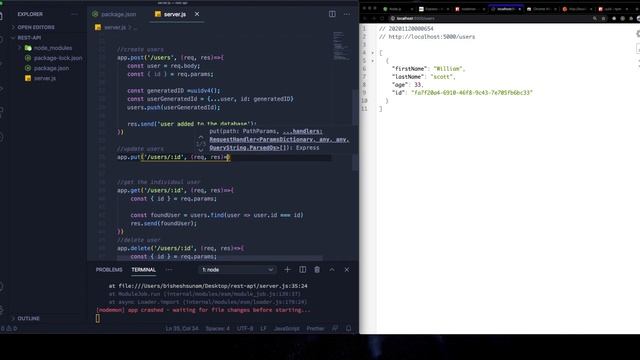 REST API using Node.js & Express.js Part 4 | Beginners guide | Delete & Update users information | смотреть онлайн