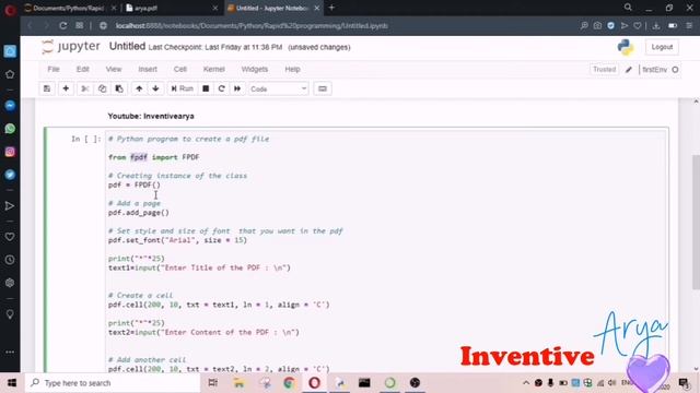 Text to PDF converter in Python | Rapid Programming in Python | Inventivearya смотреть онлайн