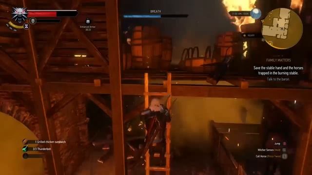 The Witcher 3: Save the stable hand and the horses trapped in the burning stable смотреть онлайн