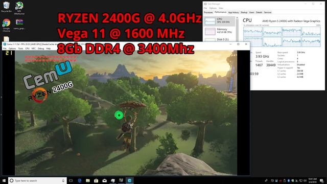 RYZEN 5 2400G @ 4GHz Wii U Emulator Test CEMU смотреть онлайн