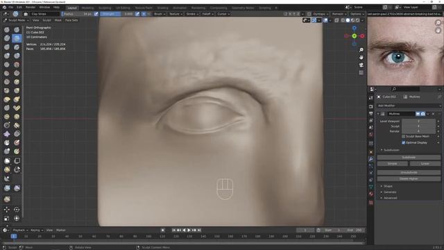 Esculpiendo rasgos faciales en Blender - Timelapse смотреть онлайн