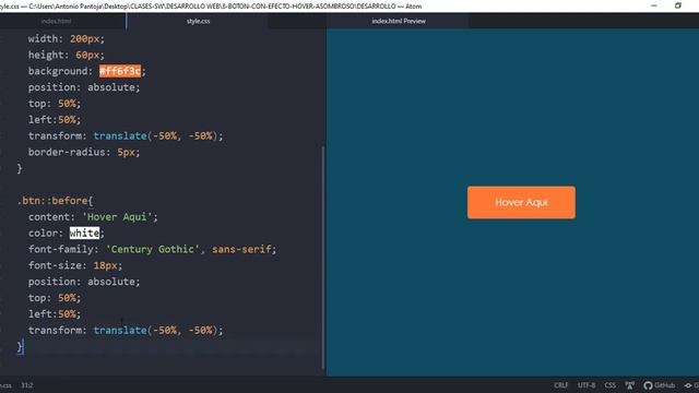 Botón con efecto Hover Asombroso con HTML y CSS - Desarrollo Web смотреть онлайн