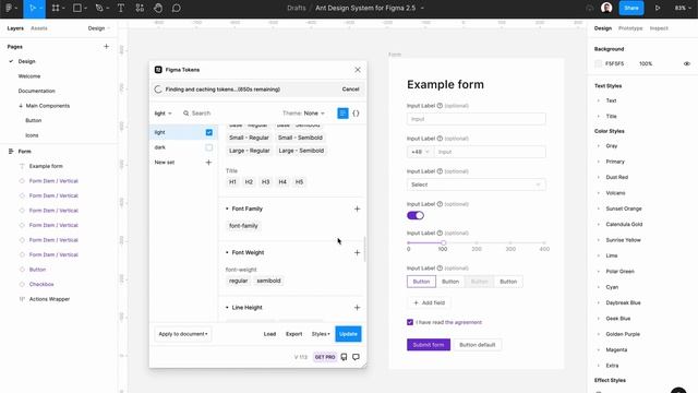 Ant Design System for Figma 2.5 - Customization with Figma Tokens plugin смотреть онлайн