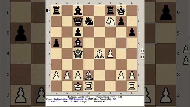 Carlsson, Ludvig vs Fuchs, Elmar | Reykjavik Chess Open 2023, Iceland смотреть онлайн