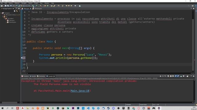 Incapsulamento, Getters e Setters - JAVA TUTORIAL ITALIANO 33 смотреть онлайн