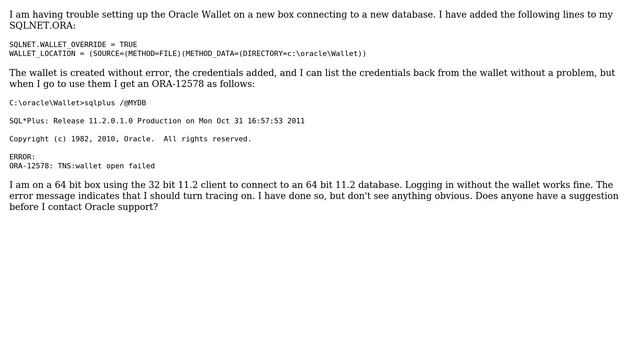 Databases: Oracle Wallet Setup ORA-12578 (2 Solutions!!) смотреть онлайн