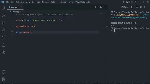 square root python | python programming for beginners смотреть онлайн