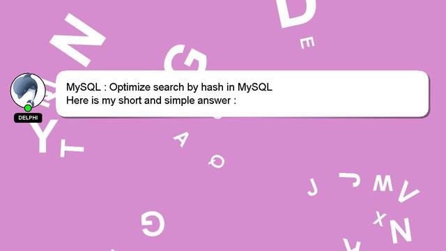 MySQL : Optimize search by hash in MySQL смотреть онлайн