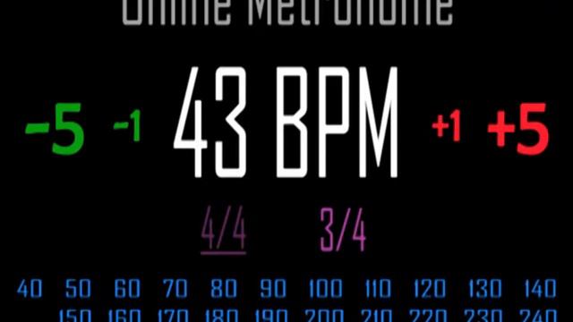 Metronomo Online - Online Metronome - 43 BPM 3/4 смотреть онлайн