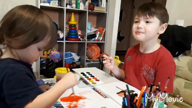Рисуем красками снеговика! смотреть онлайн