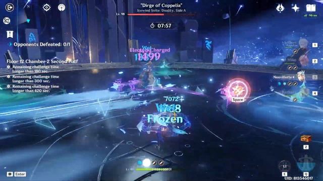 Abyss 4.1 | Wriothesley Hyperbloom + Neuvillette Electro-charged | Floor 12 смотреть онлайн