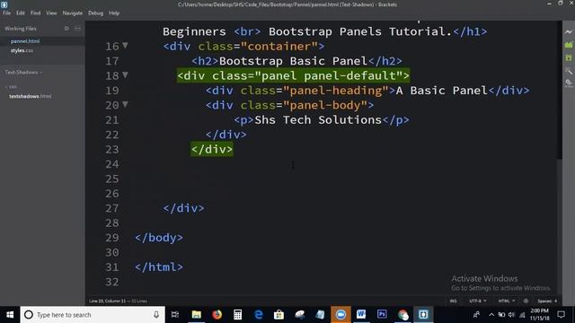 Bootstrap Tutorial For beginners - 20 | Bootstrap Panels Tutorial смотреть онлайн