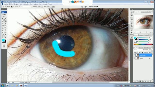 Como cambiar el color de OJOS con PHOTOSHOP CS3 смотреть онлайн