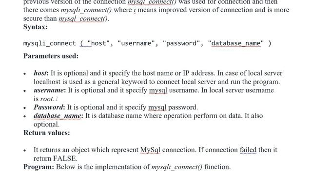 PHP | MySQLi connect Function смотреть онлайн