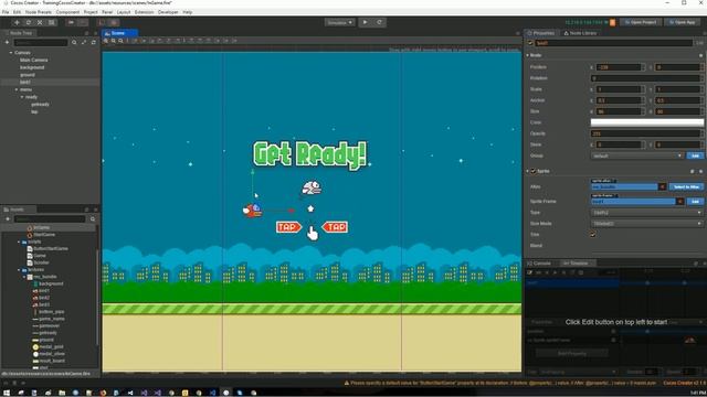 Make Game FlappyBird With Cocos Creator: Design Scene InGame смотреть онлайн