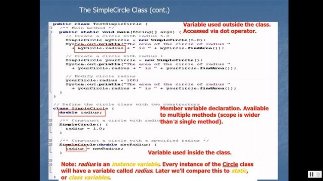 Java Video Lecture 12 - Classes and Objects смотреть онлайн