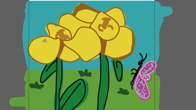 Рисуем необычный цветок и бабочку часть 85 смотреть онлайн