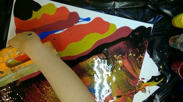 Acrylic Swipe Pour with House Paints смотреть онлайн