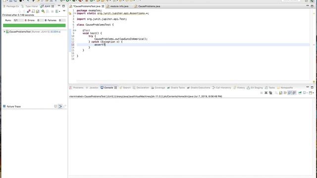 Testing for exceptions with JUnit смотреть онлайн