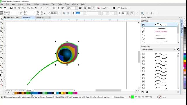 How to draw mor pankh in coreldraw | How to draw Peacock feather in corel draw смотреть онлайн