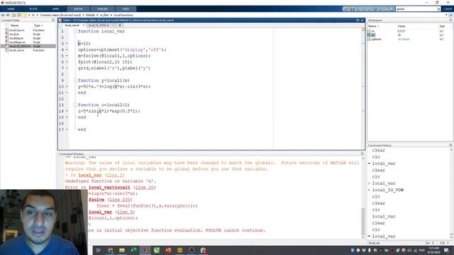Introduction to Matlab in English | 56 Local functions (2) - Global variables смотреть онлайн