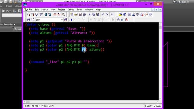 AUTOCAD:AutoLisp: Dibujando con codigos de autoLisp tutorial 004 смотреть онлайн
