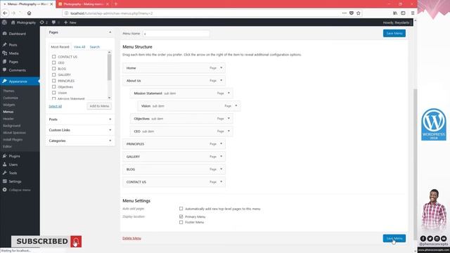 WordPress Tutorial | How to create a menu смотреть онлайн