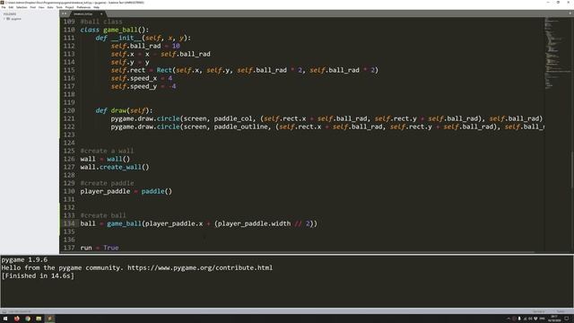 Pygame Breakout Beginner Tutorial in Python - PART 3 | Create Ball смотреть онлайн