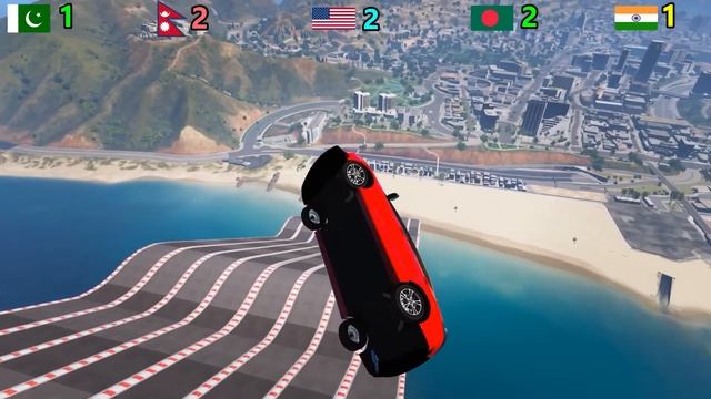 GTA 5: India?? Pakistan?? Bangladesh?? Nepal?? USA?? Cars JUMP Challenge смотреть онлайн