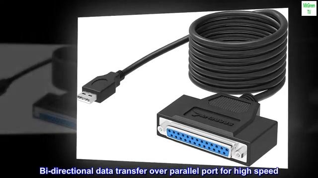SABRENT USB 2.0 To DB25 IEEE-1284 Parallel Printer Cable Adapter [HEXNUT Connectors] (CB-1284)