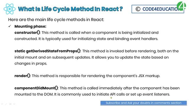 React Tutorial In Hindi #20: React Lifecycle Methods Explained | React JS Tutorial For Beginners смотреть онлайн