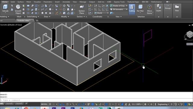 AutoCAD 2018 2D and 3D beginners tutorial [complete floor plan and 3D House modeling part-2] смотреть онлайн