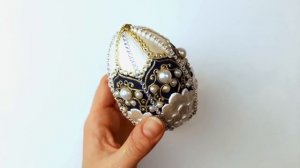 Жемчужное яйцо Фаберже своими руками в подарок на Пасху. Пасхальный декор DIY